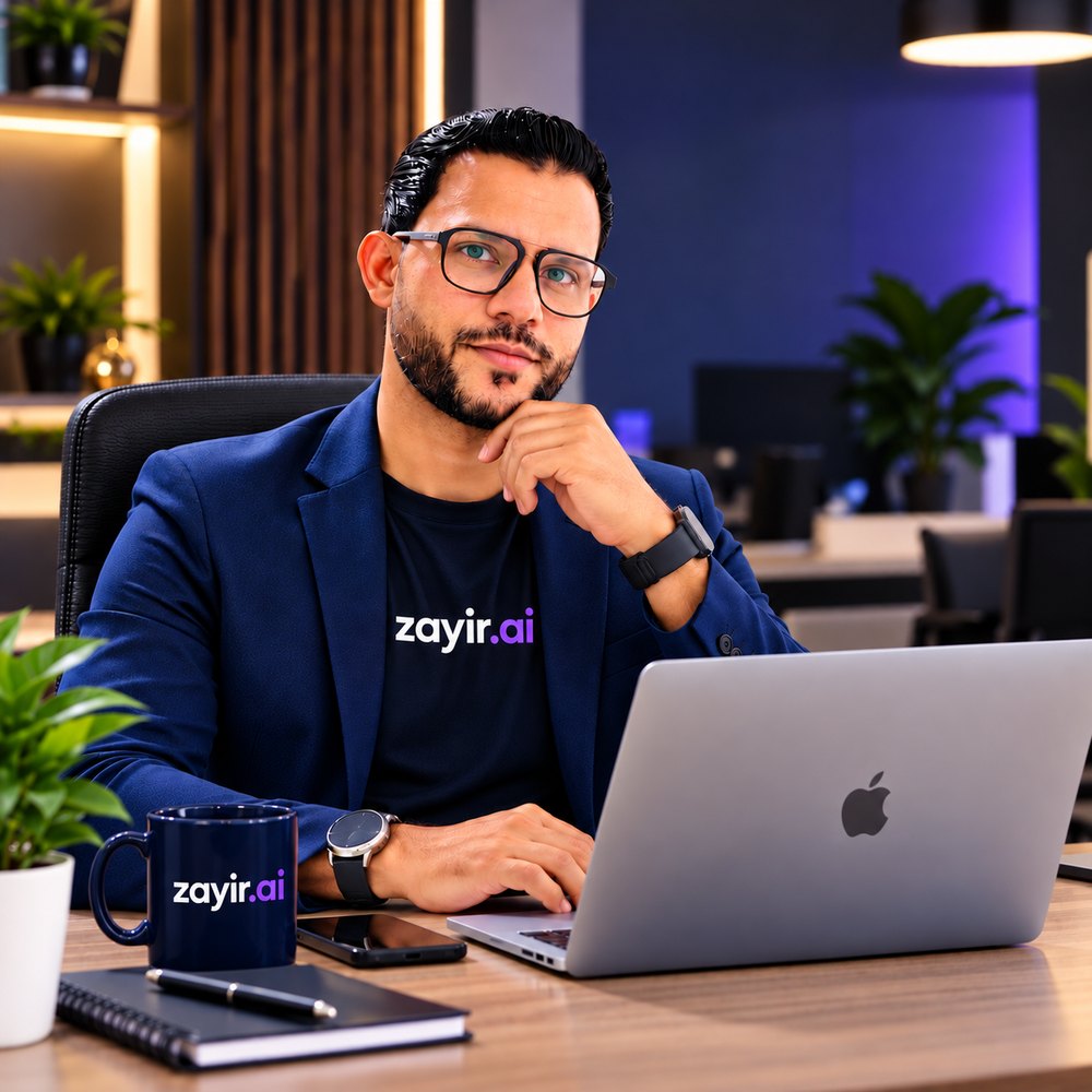 Riyaz Hamza at his desk